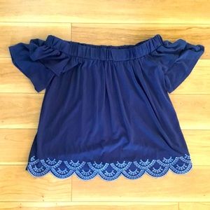 Navy off the shoulder top